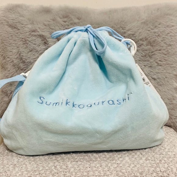 San-x Sumikko gurashi Large Plush Pouch Drawstring Pouch Lizard Crossbody Bag - Picture 6 of 14